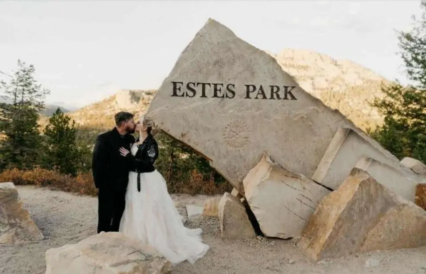 Bride and Groom at Estes Park