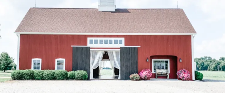 red wedding barn