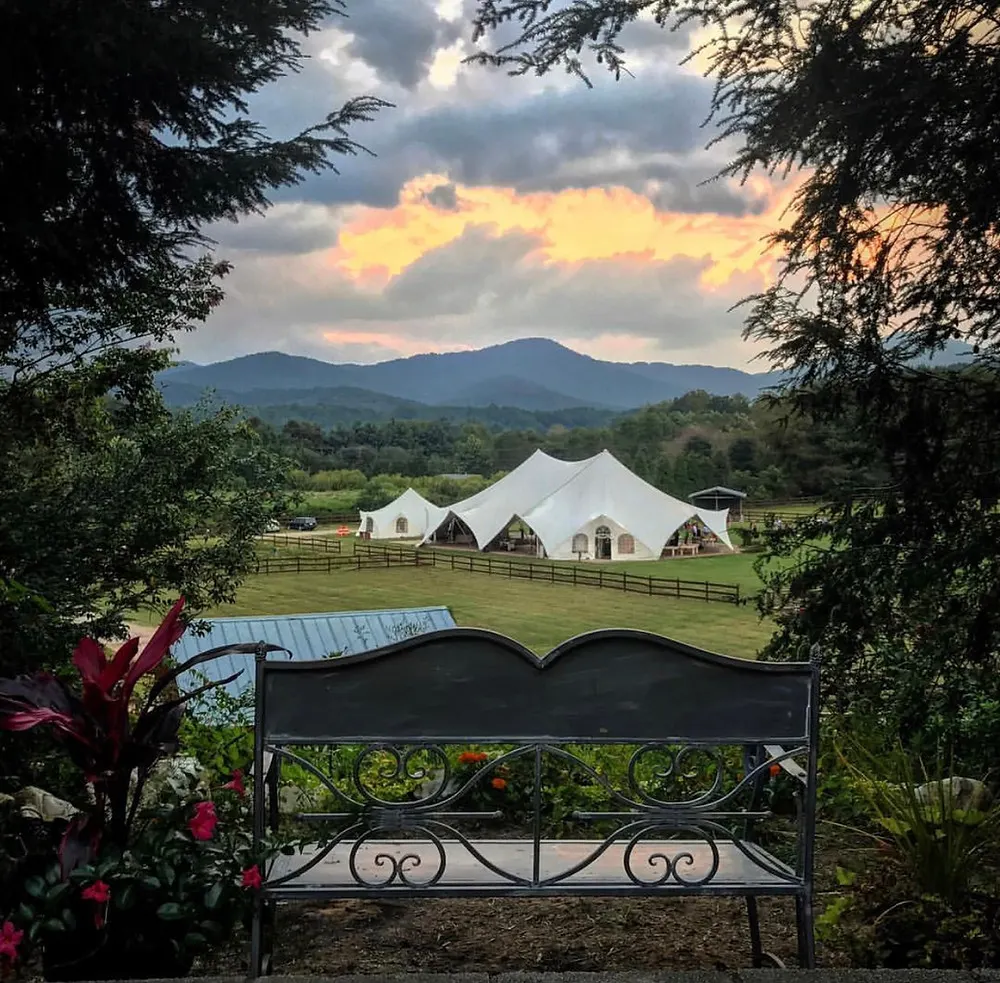 Wedding Tent with Mountain Views